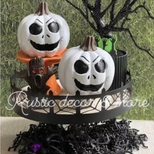 Halloween Scary White Jack-O-Lantern Set